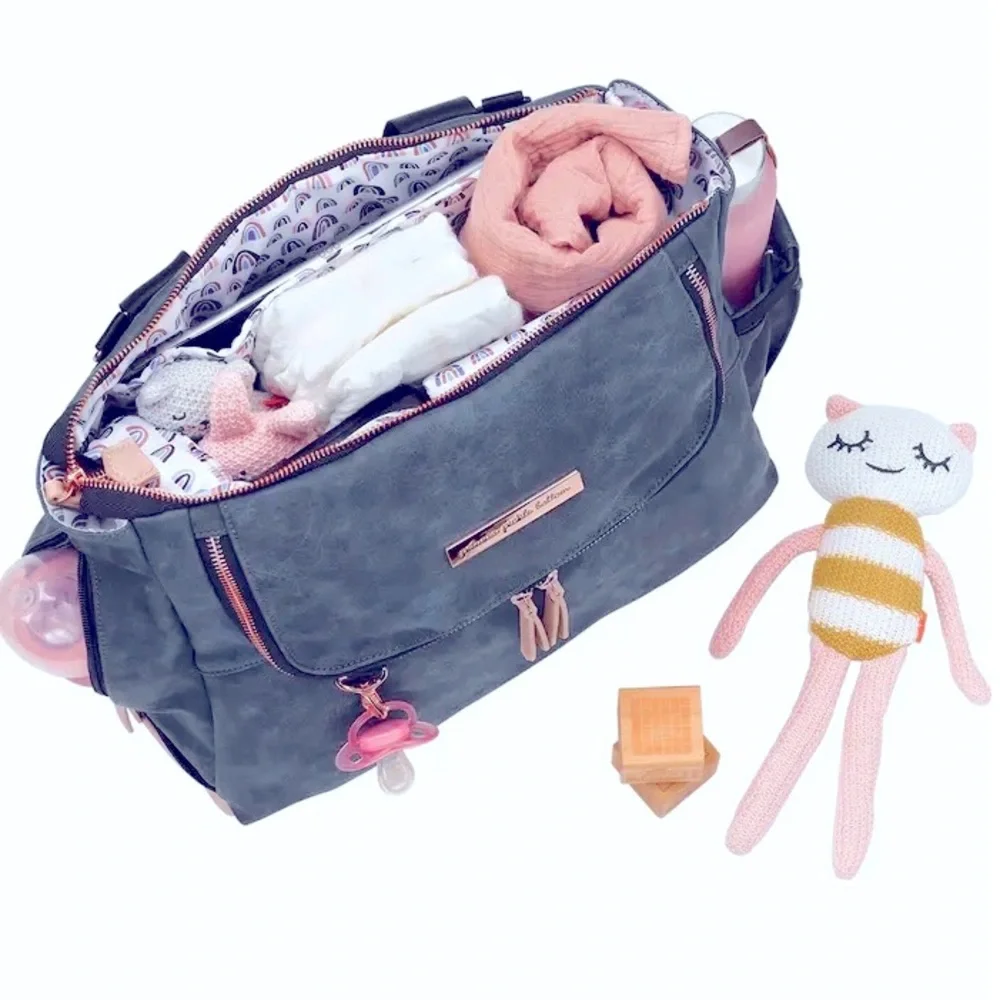 NWOT Petunia Pickle Bottom Pivot Diaper Backpack Blue & Blush